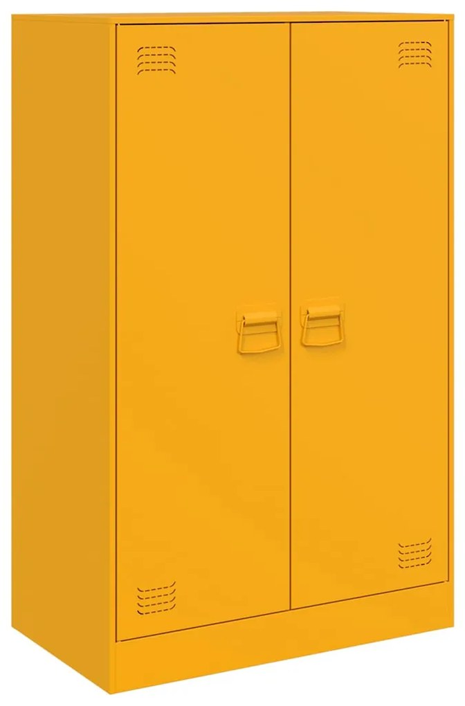 vidaXL mustársárga acél tálalószekrény 67 x 39 x 107 cm