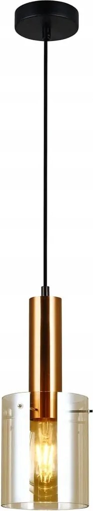 Italux Sardo Függőlámpa 13 cm sárgaréz üveg E27 40W állítható