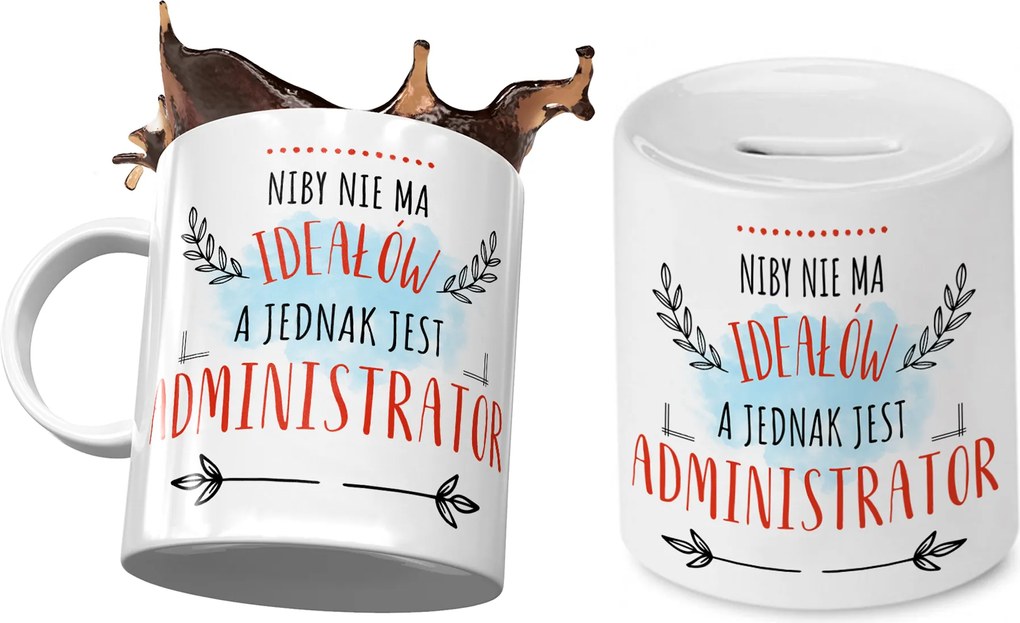 Adminisztrátornak Bögre Persely Szett Nyomtatott Fotóval