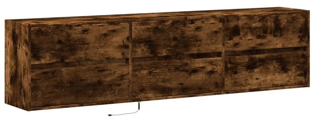 füstös tölgy falra szerelhető TV-szekrény LED-del 180x31x45cm