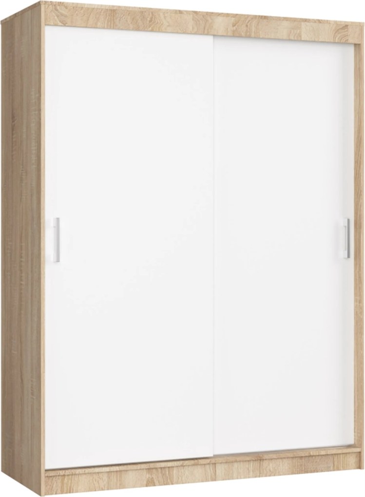 Kétajtós tolóajtós szekrény Mono 150 sonoma-fehér Akd