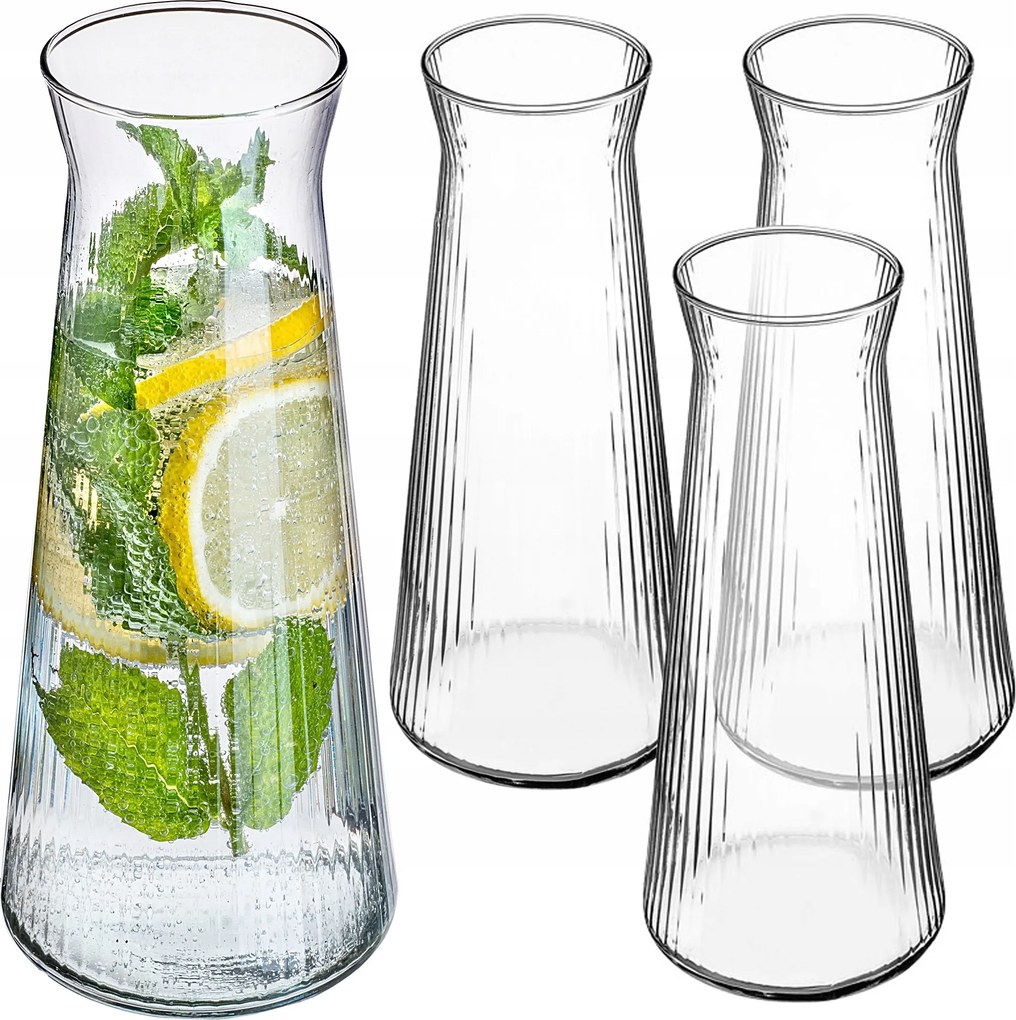 Karafka Üveg Víztartály 1L 1000 ml Limonádé Ital 4db