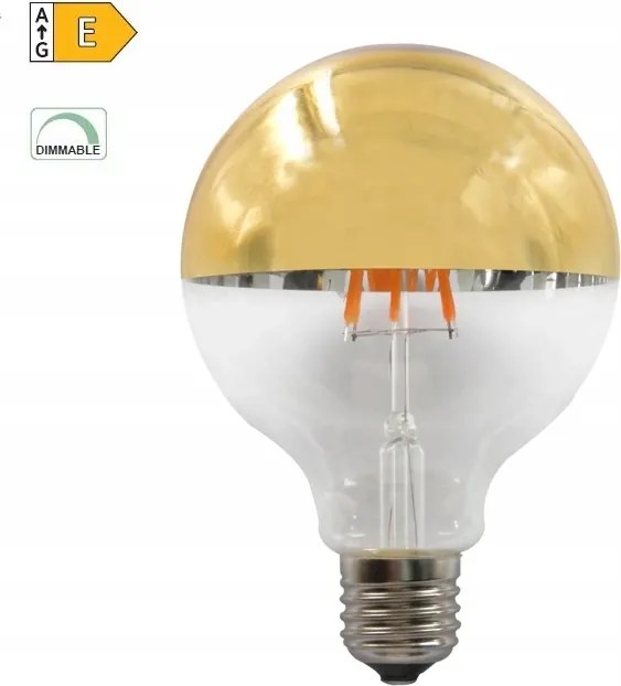 Led izzószálas tükörizzó 8W/230V/E27/ 2700K/900Lm/180°/DIM