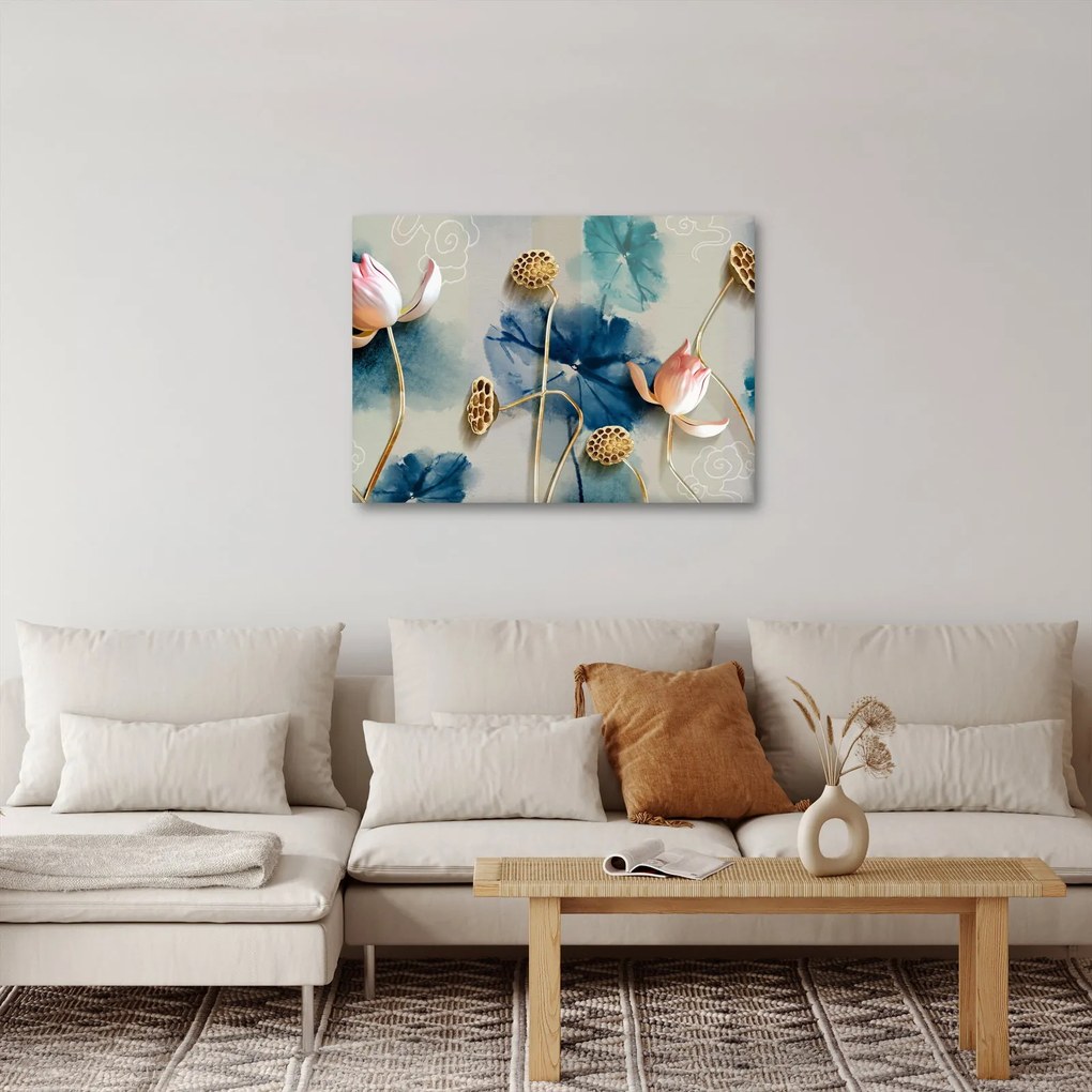 Kép virággal (70x50 cm)