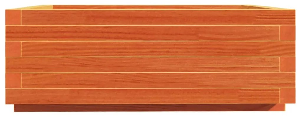 viaszbarna tömör fenyőfa kerti virágláda 70x70x26,5 cm