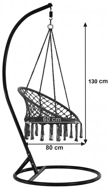 Szürke KOLUMBIA függőfotel állvánnyal