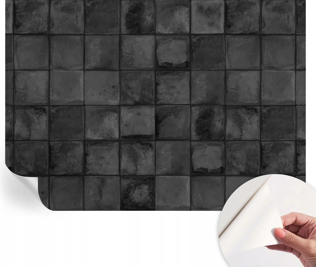 Modern öntapadós fotótapéta falra Szürke csempe 208x146 cm