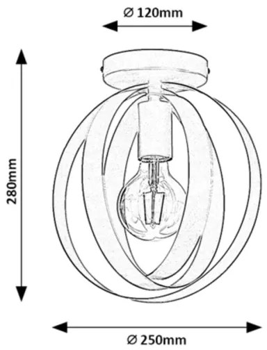 Rabalux 5359 - Mennyezeti lámpatest CORTADO 1xE27/40W/230V