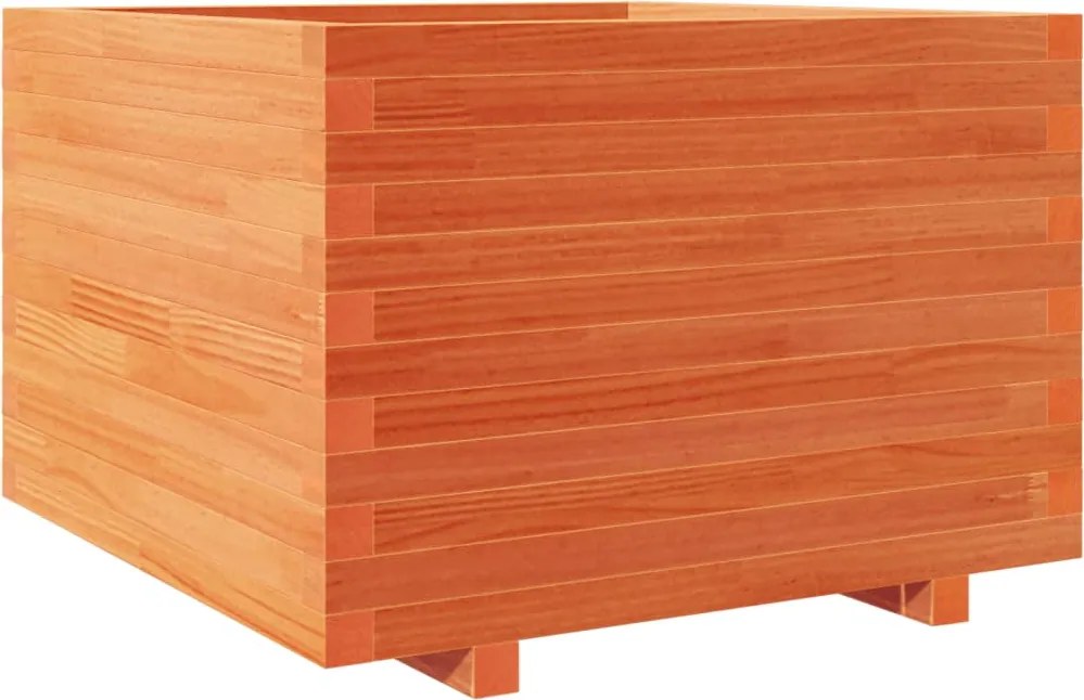 vidaXL viaszbarna tömör fenyőfa kerti virágláda 70 x 70 x 49,5 cm