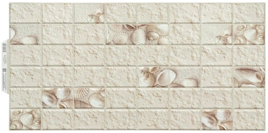 3D PVC falpanel Fehér kagyló mintás