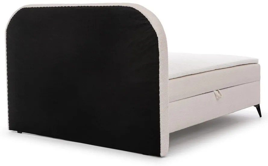 Fehér ágyneműtartós boxspring ágy 180x200 cm Ornes – Ropez
