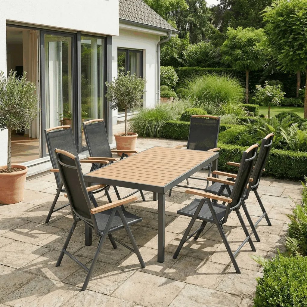 Kerti szék, alumínium, hálós kivitel, szürke, AZC-W1408 GREY