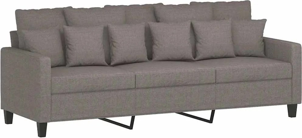 vidaXL 3 személyes fekete szövetkanapé 180 cm