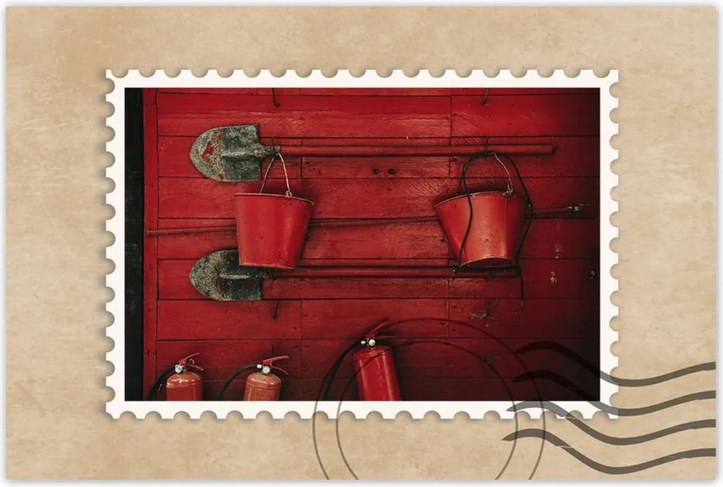 Poszterek 120x80 Tűzoltó szerszámok vödrök