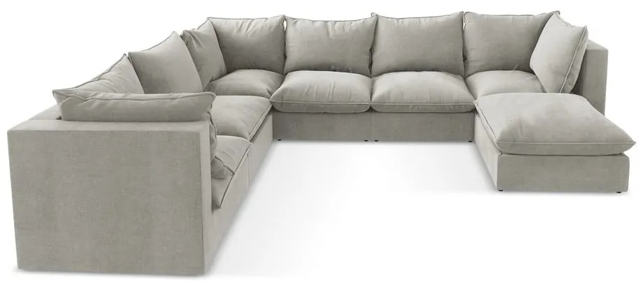 Világosszürke sarokkanapé (bal oldali-U alakú) Manao – Makamii