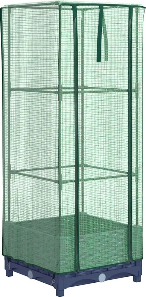 vidaXL rattan megjelenésű magaságyás melegháztakaróval 40x40x123 cm