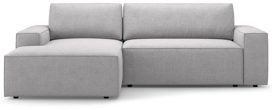 Világosszürke buklé kinyitható sarokkanapé (bal oldali) Jodie – Micadoni Home