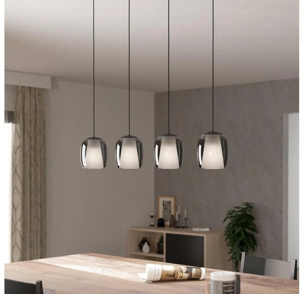 Eglo 901193 - Csillár zsinóron CIAMPINO 4xE27/28W/230V szürke