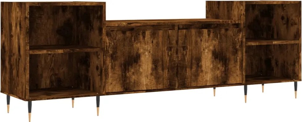 vidaXL füstös tölgy színű szerelt fa TV-szekrény 160x35x55 cm
