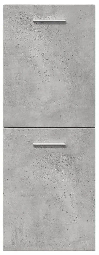 Betonszürke szerelt fa függő fürdőszobaszekrény 30 x 30 x 80 cm