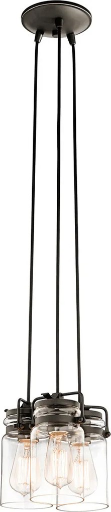 Kichler klasszikus modern vintage függeszték brinley barna átlátszó elskl-brinley3-oz