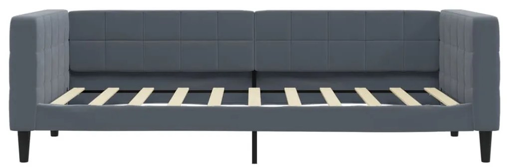 sötétszürke kihúzható bársony heverő 90 x 190 cm