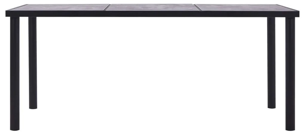 Fekete és betonszürke MDF étkezőasztal 200 x 100 x 75 cm