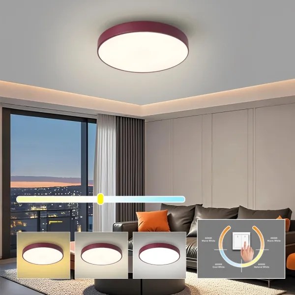 Brilagi-LED POOL mennyezeti lámpatest LED/48W/230V 3000/4000/6000K 40 cm bordó