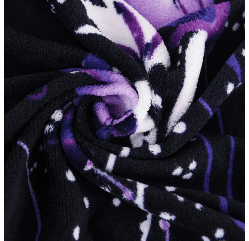 Mikroplüss lepedő VIOLET BUTTERFLY 200x200 cm sötétkék