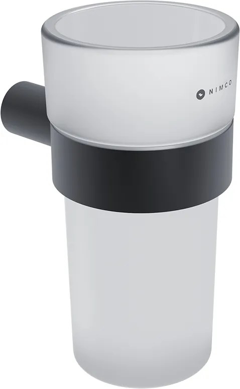 Nimco Bormo fekete fali fogkefetartó matt üveg Brc 11058W-90