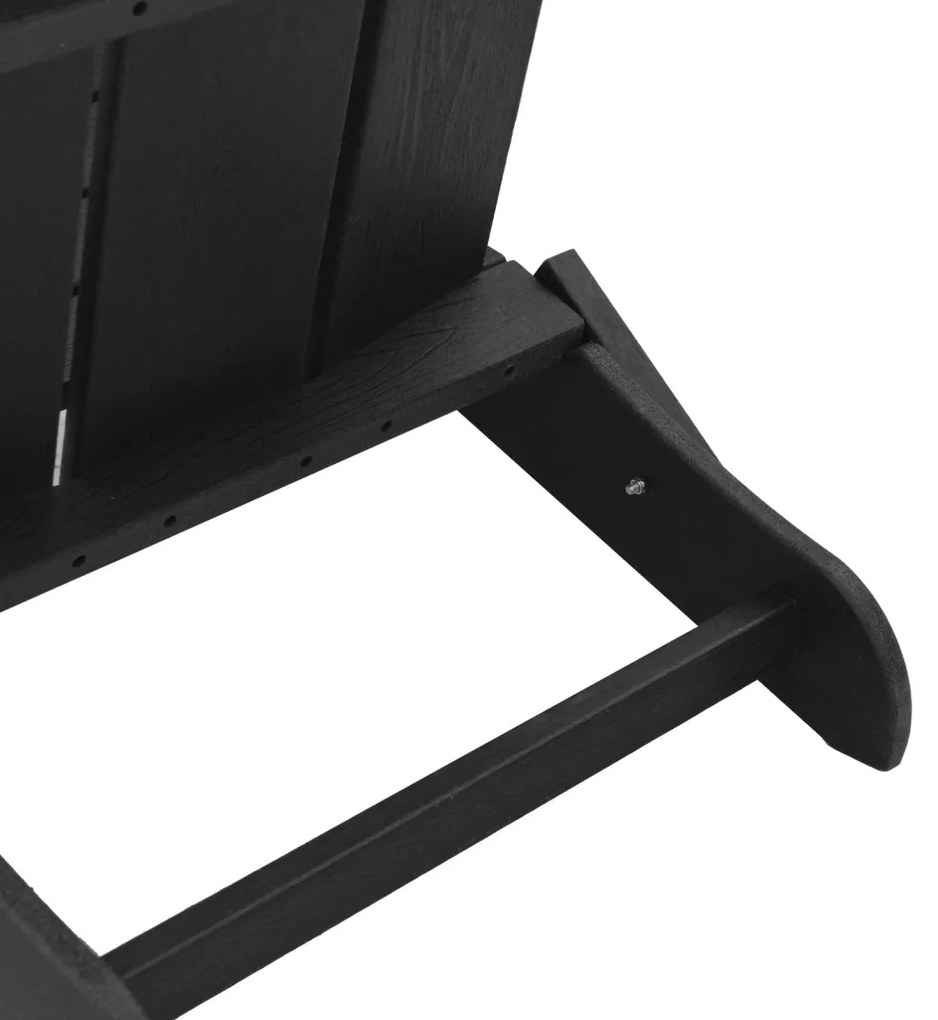 összecsukható Adirondack szék fekete 74,5x80,5x90 cm HDPE