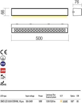 REDO 90253 AROOS Modern Kültéri Fali Lámpa LED IP65