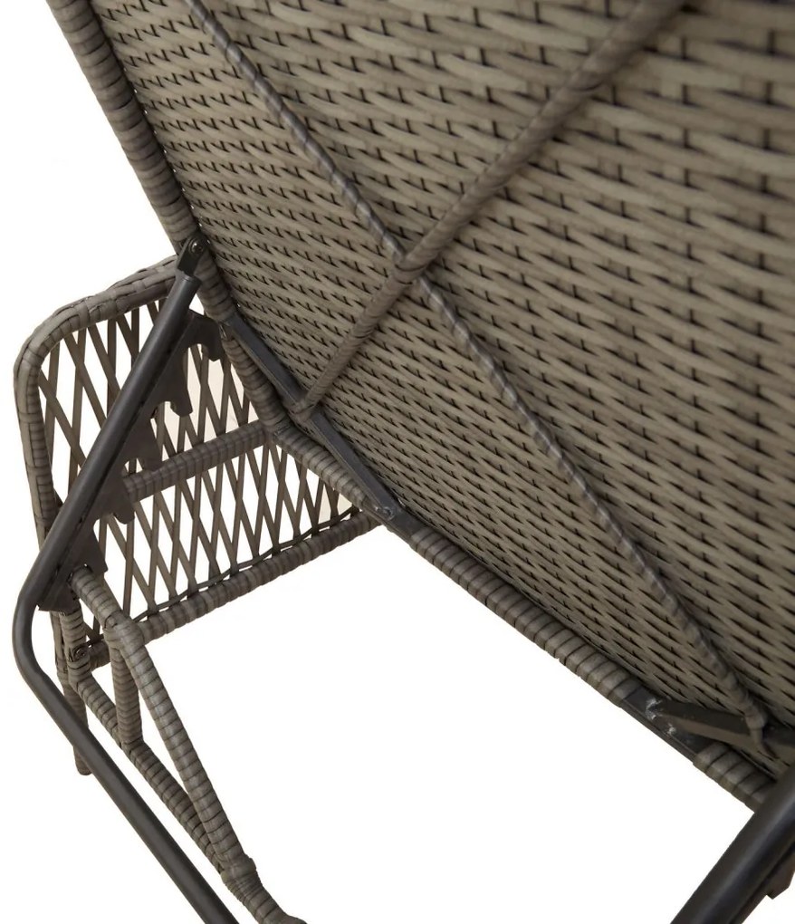 Napozóágy Szürke PE Rattan 157 x 55 x 92 cm Összecsukható