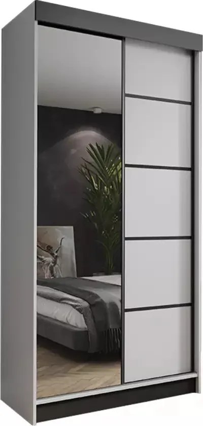 Amo 100 Tolóajtós Szekrény 100cm, Fehér