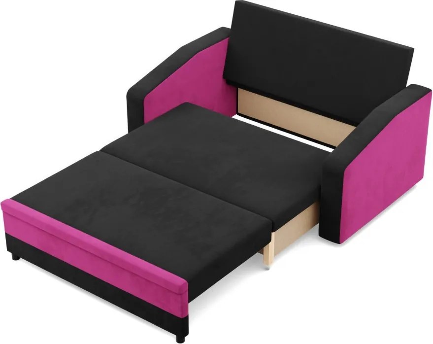 Hewlet kanapé, szövet anyag, fekete - rózsaszín