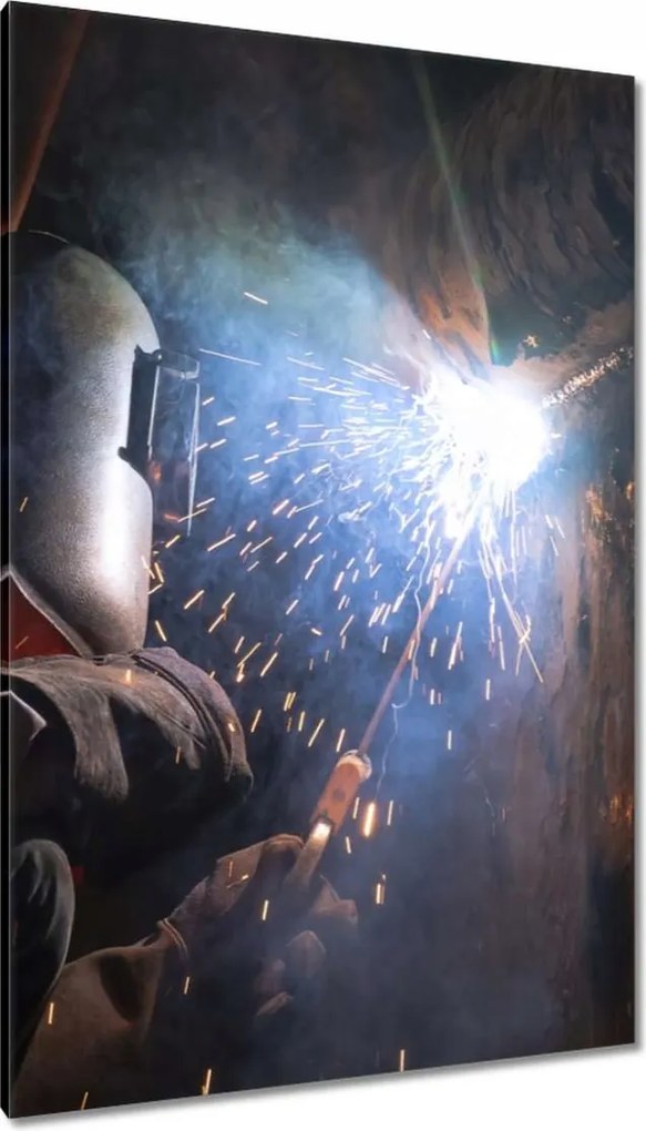 Vászonkép 80x120 Hegesztő szikrahegesztő