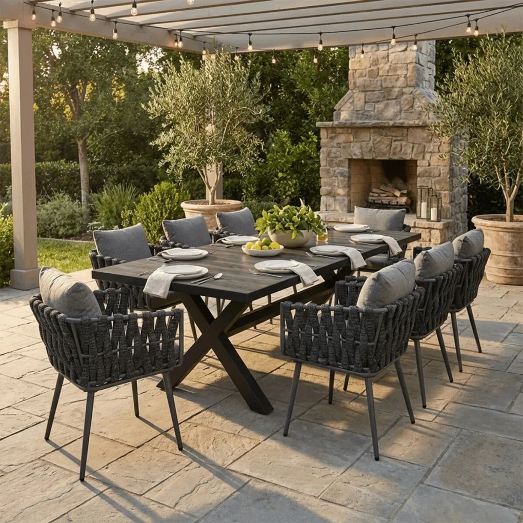 Kerti szék, fém, szövet, szürke, AZC-1105 GREY