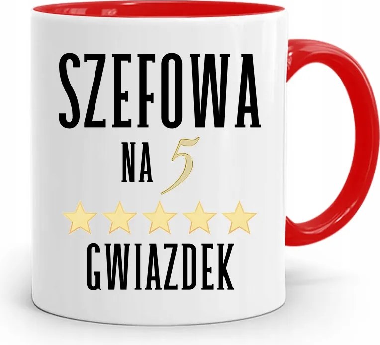 Piros Bögre Főnöknek 5 Csillagos, fényképes nyomattal