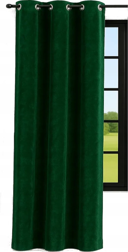 Velúr Függöny 140x180 átvezető velúr függöny Palack Zöld