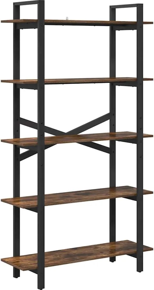 vidaXL Könyvespolc Füstölt tölgy 100 x 33,5 x 178 cm Faanyag