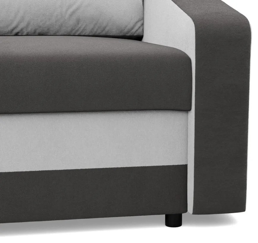 Hewlet kanapéágy, szövet anyag, hab töltet, szürke - fehér