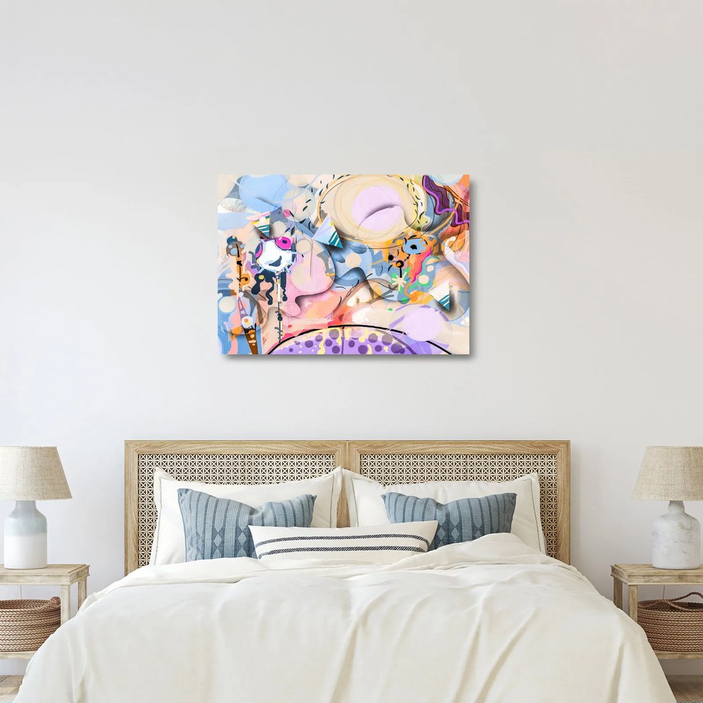 Kép - mesebeli absztrakció (üvegen) (70x50 cm)