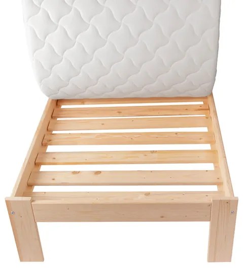 Bucsim lakkozott fenyő ágykeret 90x200 ágyráccsal, Adormo Smart II New 90 cm matraccal