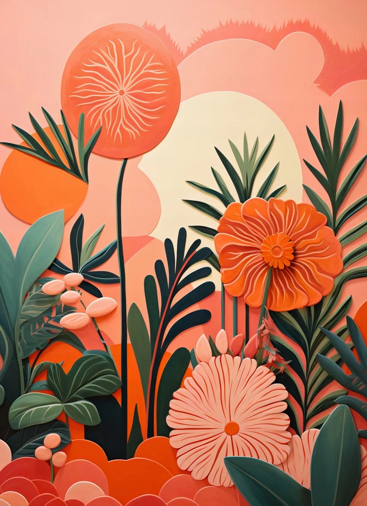 Poszter 40x55cm Korall kert