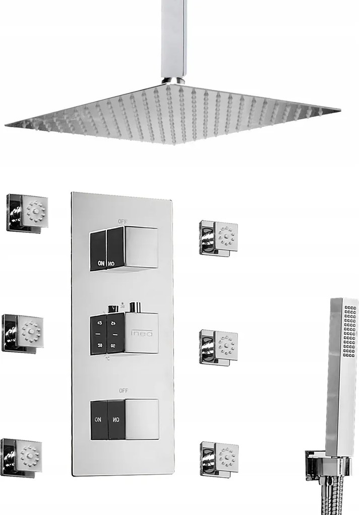 Zuhanyszett hidromasszázs termosztáttal