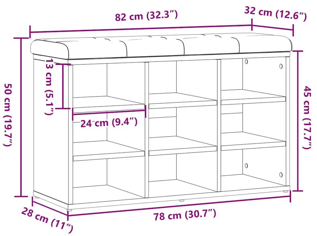 antik fa szerelt fa cipőtároló pad 82x32x50 cm