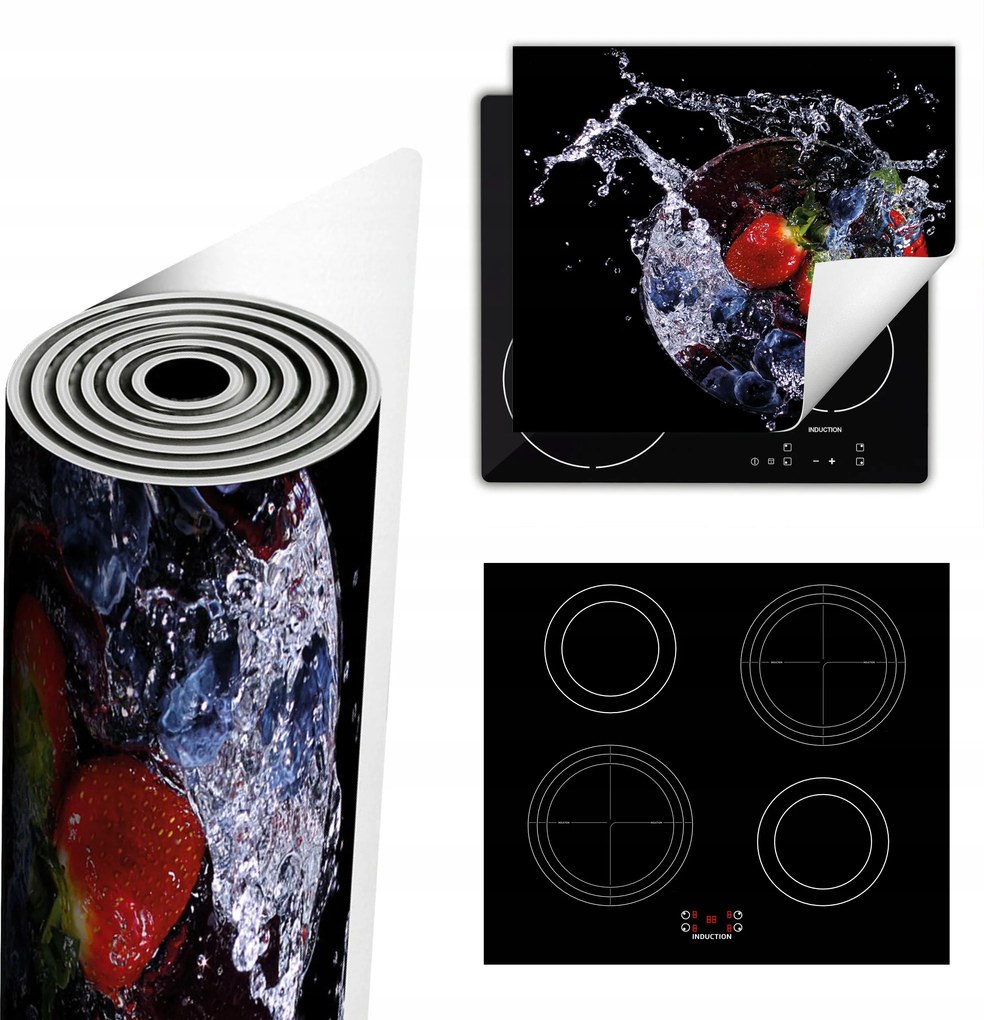 Tűzhelyvédő Szőnyeg Több Hely 60x52 fekete gyümölcs a vízben