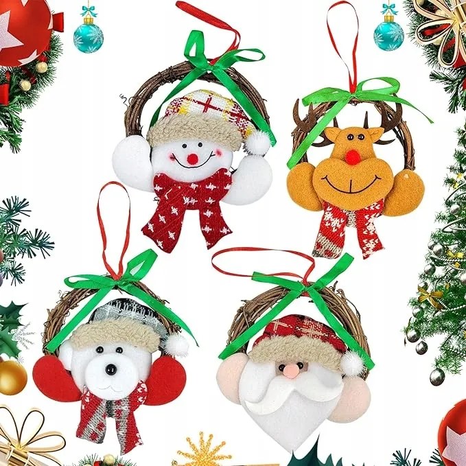 4 karácsonyfadísz Dekoráció Ablak, ajtó, karácsonyfa dísz