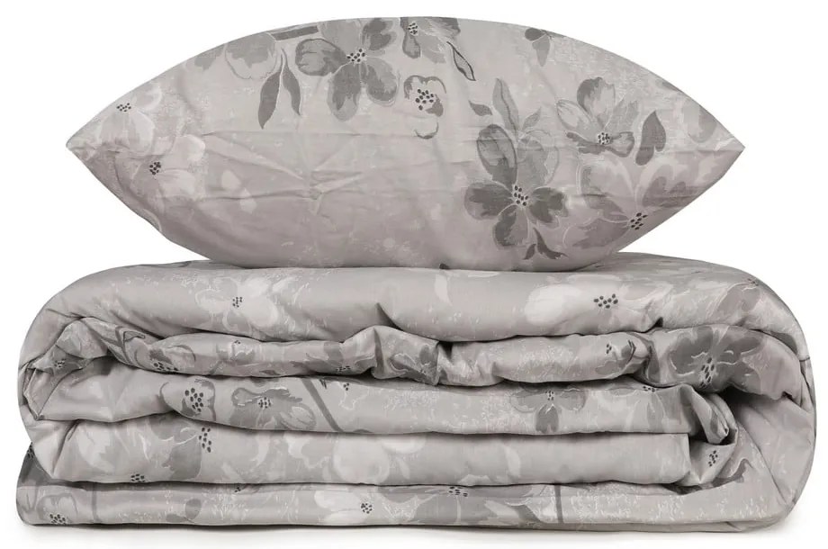 Szürke egyszemélyes renforcé pamut ágyneműhuzat 140x200 cm Elena – Mijolnir