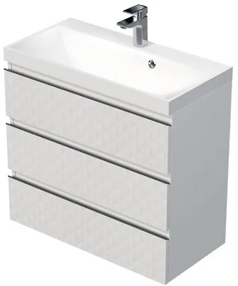 Fürdőszobaszekrény mosdóval SAT Cube Way 80x71x40 cm fehér matt CUBE3D803ZB